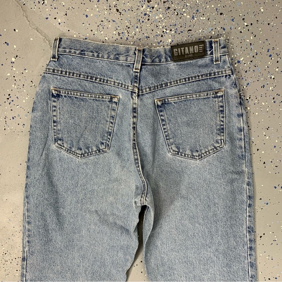 Vintage 80s Gitano Stonewash Blue Jeans High Waist Tapered Leg 12 Petite 31"x29" - Picture 6 of 12